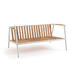 Садовый 2-х местный диван с подлокотниками из тика White варинант исполнения - 5 | Loft Concept в Тюмени