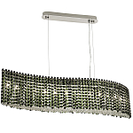 Линейная люстра изогнутой формы с хрустальными подвесками Crystal Art Chrome Green Linear Chandelier варинант исполнения - 2 | Loft Concept в Тюмени