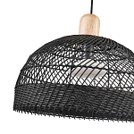 Подвесной светильник с округлым абажуром из черного ротанга Wicker Furniture варинант исполнения - 3 | Loft Concept в Тюмени