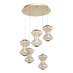 Люстра светодиодная с стеклянными волнообразными плафонами Amphora of Light варинант исполнения - 3 | Loft Concept в Тюмени