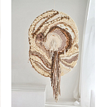 Овальный Современный Гобелен Абстракция в бежевых тонах Shallow варинант исполнения - 4 | Loft Concept в Тюмени