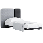 Кровать с большим мягким изголовьем Unity Grey Bed варинант исполнения - 3 | Loft Concept в Тюмени