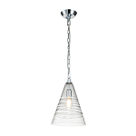 Подвесной светильник с прозрачным рельефным стеклянным плафоном в форме конуса Feiss варинант исполнения - 2 | Loft Concept в Тюмени