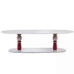 Дизайнерский журнальный стол на 2-х фигурных ножках с подстольем Lycad варинант исполнения - 1 | Loft Concept в Тюмени