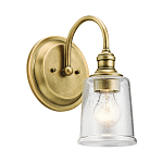 Бра с прозрачным стеклянным абажуром в форме цилиндра Kichler варинант исполнения - 7 | Loft Concept в Тюмени