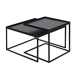 Комплект столиков с квадратными столешницами черные Black Table Combination варинант исполнения - 1 | Loft Concept в Тюмени
