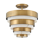 Потолочный светильник многоярусный с чередованием латунных и белых колец Hinkley  варинант исполнения - 1 | Loft Concept в Тюмени