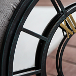 Зеркало настенное в чёрной металлической раме в виде часов Mirror Tower Clock варинант исполнения - 2 | Loft Concept в Тюмени