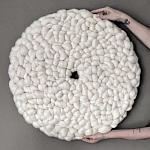 Панно на стену из шерсти мериноса Белый Круг  варинант исполнения - 4 | Loft Concept в Тюмени