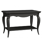 Стол журнальный черный из массива бука с полкой в стиле прованс Black Provence варинант исполнения - 1 | Loft Concept в Тюмени