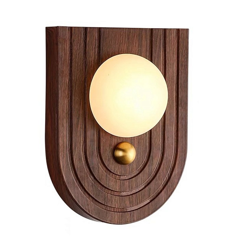Настенный светильник с деревянным резным основанием Wood Wall Lamp Коричневый Настенный светильник с деревянным резным основанием Wood Wall Lamp Коричневый в Тюмени | Loft Concept