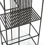 Стеллаж из металла и стекла Menzie Black Stripes Metal Rack варинант исполнения - 4 | Loft Concept в Тюмени