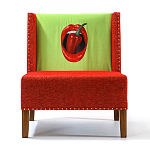 FUN Armchair "Chili Pepper" Red Дизайнерское кресло с цветным принтом варинант исполнения - 1 | Loft Concept в Тюмени