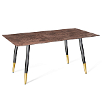 Стол обеденный с коричневой прямоугольной столешницей из керамики на четырех металлических ножках Brown Ceramics варинант исполнения - 1 | Loft Concept в Тюмени