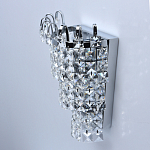Бра настенное цвета хром с прозрачными квадратными хрустальными подвесками Crystal Regena варинант исполнения - 4 | Loft Concept в Тюмени