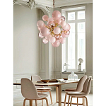 Люстра розовые шары на золотом каркасе Pink Light Bubbles варинант исполнения - 5 | Loft Concept в Тюмени