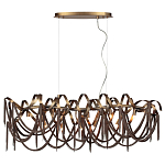 Люстра подвесная линейная с переплетенными металлическими лентами и цепочками Atlantis Chain варинант исполнения - 4 | Loft Concept в Тюмени