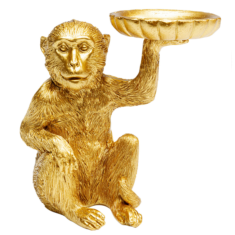 Подсвечник золотая обезьяна с блюдцем Golden Monkey Золотой в Тюмени | Loft Concept 