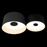 Потолочный светильник с 2-мя цилиндрическими абажурами серого и черного цвета Urban Dome варинант исполнения - 2 | Loft Concept в Тюмени