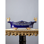 Чаша темно-синего цвета из фарфора с бронзовыми фигурками белок Eden Garden porcelain and bronze варинант исполнения - 1 | Loft Concept в Тюмени