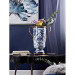 Ваза с бронзовыми ручками и синим цветочным узором Blue & White Ornament варинант исполнения - 8 | Loft Concept в Тюмени