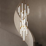 Люстра в современном стиле с 30-ю каскадными светодиодными лампами Golden LED Rain варинант исполнения - 1 | Loft Concept в Тюмени