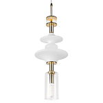 Подвесной светильник со стеклянными элементами и бронзовыми вставками Высота 62 см Gabriel Scott Luna варинант исполнения - 7 | Loft Concept в Тюмени