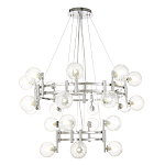 Люстра подвесная с двумя ярусами и 24-ю рельефными прозрачными плафонами из стекла Perforated Glass Bubbles варинант исполнения - 1 | Loft Concept в Тюмени