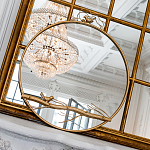 Зеркало настенное в раме золотого цвета с декором птица на ветке Mirror Portal варинант исполнения - 2 | Loft Concept в Тюмени