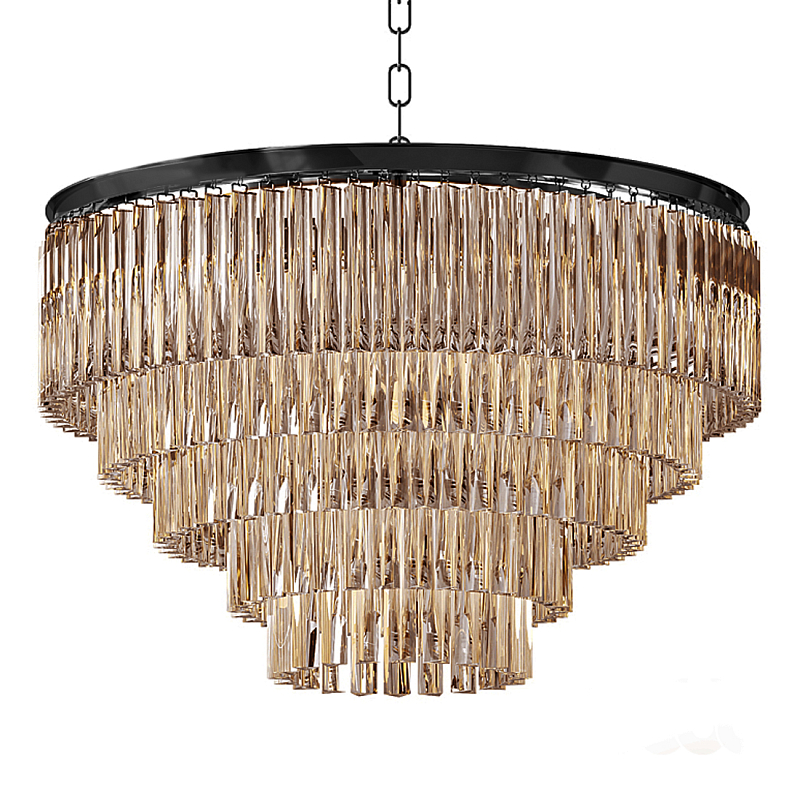 Люстра Odeon Smoke Glass Fringe Chandelier -60 Черный в Тюмени | Loft Concept 