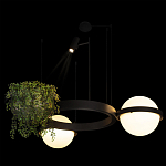 Подвесной светильник с 2-мя шарообразными плафонами и цилиндрическим спотом Light of Еyes варинант исполнения - 7 | Loft Concept в Тюмени