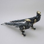 Статуэтка бронзовая пара Фазаны синие Bronze Birds варинант исполнения - 2 | Loft Concept в Тюмени