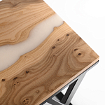 Кофейный столик со столешницей карагач и эпоксидной смолы Trina Coffee Table варинант исполнения - 2 | Loft Concept в Тюмени