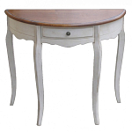 Деревянная консоль полукруглая с ящиком в стиле прованс Interiors Romance варинант исполнения - 1 | Loft Concept в Тюмени