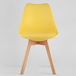 Стул с основой из пластика и мягким сиденьем Arvika Yellow варинант исполнения - 2 | Loft Concept в Тюмени