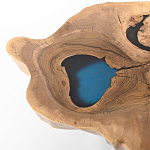 Кофейный стол со столешницей из орехового дерева и эпоксидной смолы Clem Coffee Table варинант исполнения - 1 | Loft Concept в Тюмени