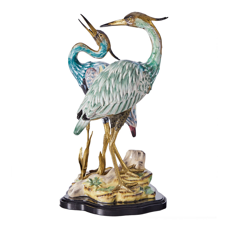 Статуэтка в виде двух птиц из фарфора с бронзовыми элементами Bird of the Garden of Eden Мульти Бронза в Тюмени | Loft Concept 