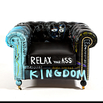 Кресло "Баския и Уорхол" Basquiat Warhol graffiti chair натуральная кожа варинант исполнения - 2 | Loft Concept в Тюмени