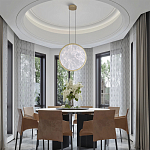 Светодиодный подвесной светильник круглой формы с металлической рамой золотого цвета Marble Glow 47 варинант исполнения - 6 | Loft Concept в Тюмени