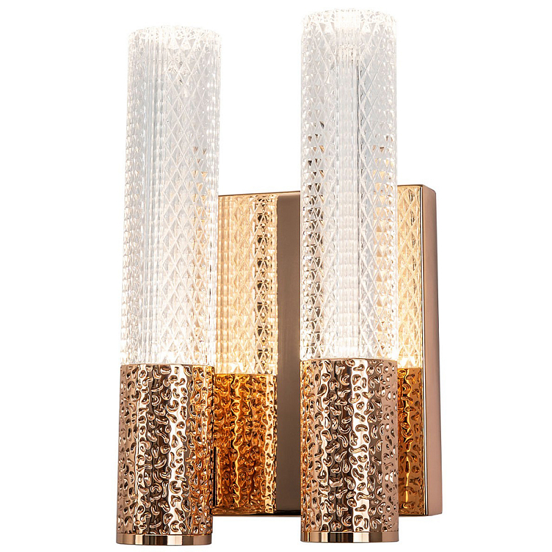 Бра с двумя плафонами Dew Drops Tube Duo Gold Wall Lamp Золотой Прозрачный Бра с двумя плафонами Dew Drops Tube Duo Gold Wall Lamp Золотой Прозрачный в Тюмени | Loft Concept