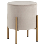 Бежевый пуф на золотистых ножках SANJAY варинант исполнения - 1 | Loft Concept в Тюмени