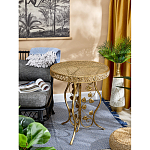 Столик приставной золотистый с орнаментом на столешнице Tanzania варинант исполнения - 4 | Loft Concept в Тюмени