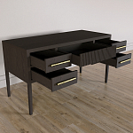 Большой Рабочий стол Primo с 5 выдвижными ящиками Темный орех варинант исполнения - 6 | Loft Concept в Тюмени