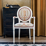 Полукресло из массива бука бежевое с растительным орнаментом Raffael Angel Beige Chair варинант исполнения - 7 | Loft Concept в Тюмени