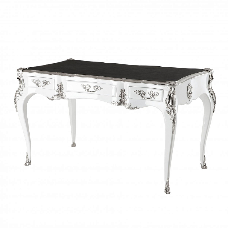 Рабочий стол Eichholtz Desk Lodewijk XV Никель Черный Белый Рабочий стол Eichholtz Desk Lodewijk XV Никель Черный Белый в Тюмени | Loft Concept