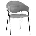 Серый стул с обивкой из искусственной замши Alexis варинант исполнения - 1 | Loft Concept в Тюмени