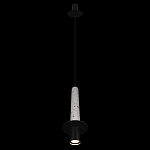 Подвесной светильник с узким цилиндрическим плафоном и черным металлическим декором Concrete Pipe варинант исполнения - 11 | Loft Concept в Тюмени