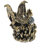 Декоративная статуэтка Дракон со стеклянным шаром Dragon and Glass Ball Gold Black варинант исполнения - 3 | Loft Concept в Тюмени