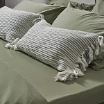 Чехол на подушку мятного цвета с бахромой и объемным узором Ethnic mix варинант исполнения - 5 | Loft Concept в Тюмени