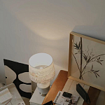 Настольная лампа с принтом на белом тканевом абажуре Roof Garden Lamp варинант исполнения - 7 | Loft Concept в Тюмени